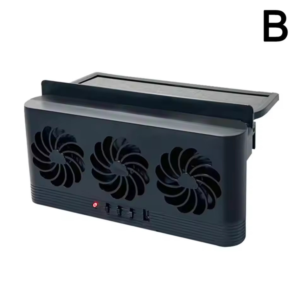 Solar Powered Car Radiator Cooling Fan With 3 Air Outlets Car Window Air Vent Fan USB Powered Auto Ventilation Fan For All Cars
