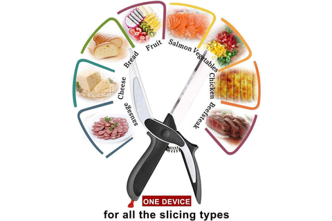 Trendy Clever Crazy Cutter 2-in-1 Knife Cutting Board Scissors Tool Food Chopper