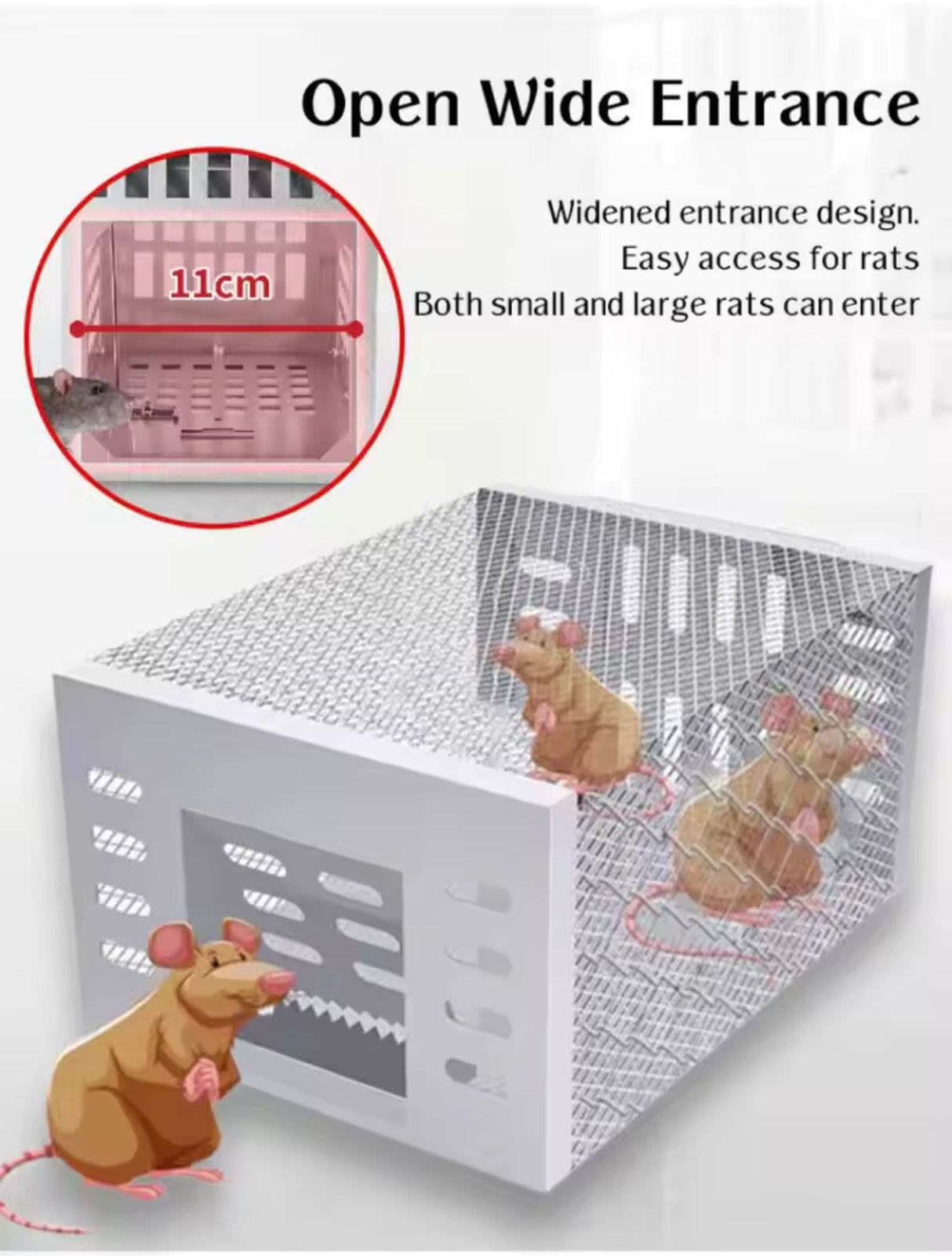 Household Fully Automatic Mouse Trap Safe Continuous Mouse Trap No Return Indoor Large Space Non-toxic Reusable Humane Rat Trap