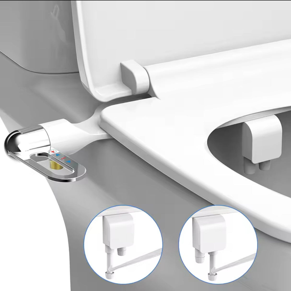 Bidet Toilet Seat New Lightweight Ultra-thin Non-Electric Double Nozzle Adjustable Water Pressure