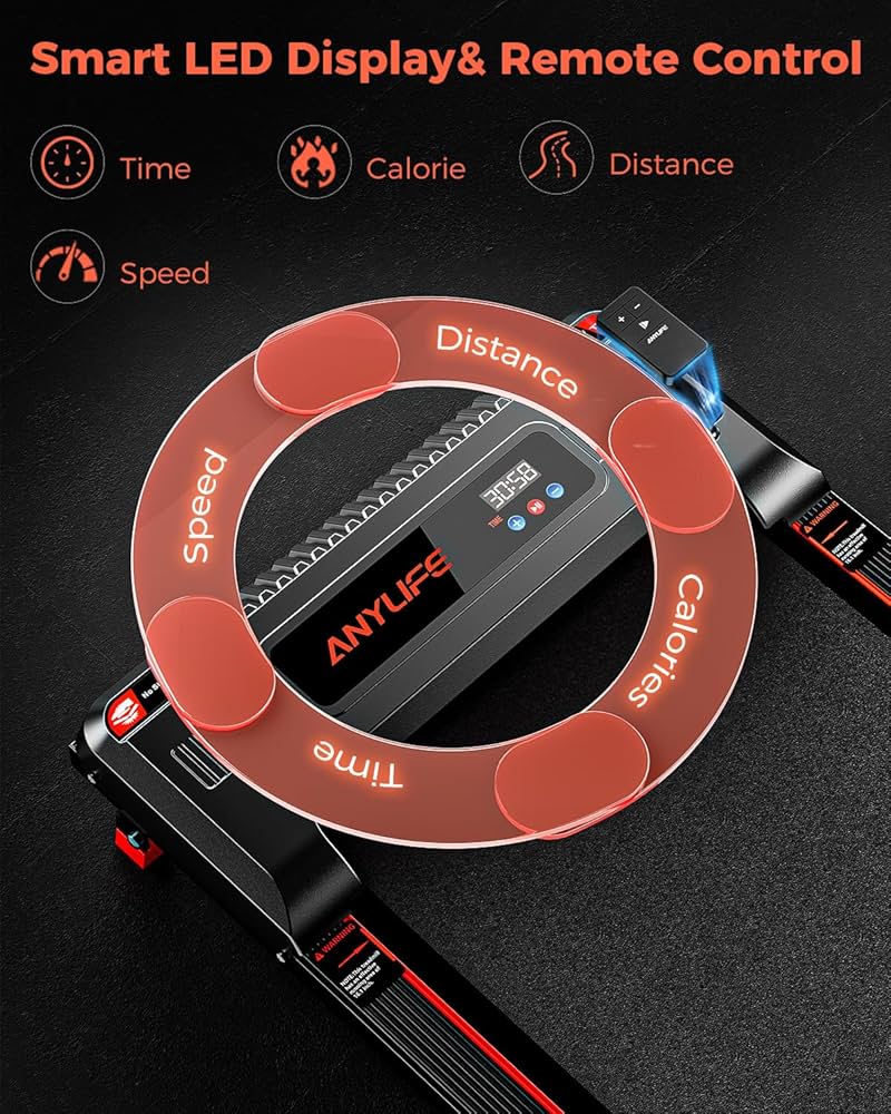 Walking Pad with Handle Bar, Anylife Incline Walking Pad Under Desk Treadmill, 2.5HP Portable Small Treadmills for Home, Compact Treadmill 150KG Capacity with LED Display