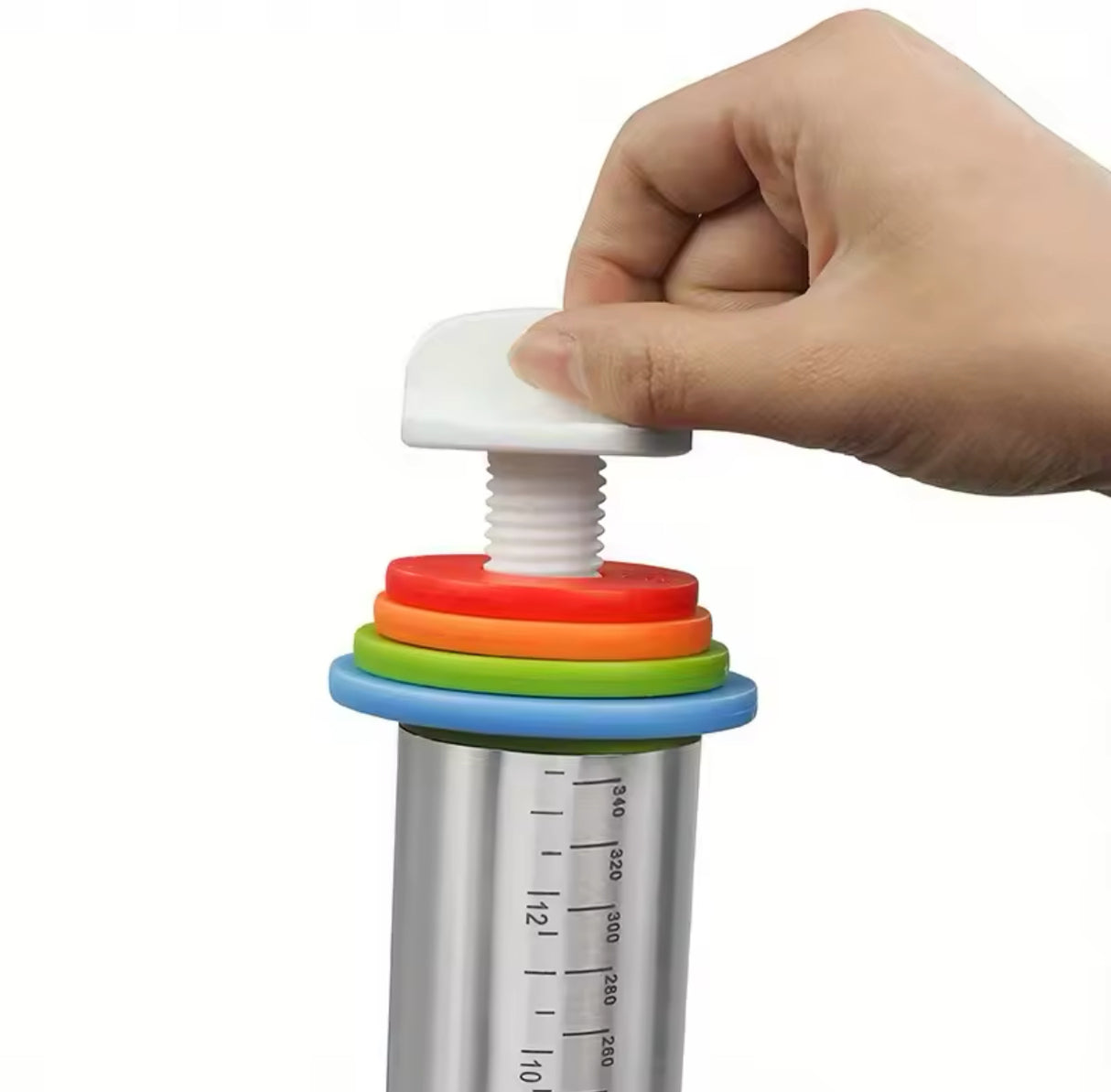 Stainless Steel Rolling Pin Set Adjustable Thickness Rolling Pin with Non Stick Mat Complete Baking Kit