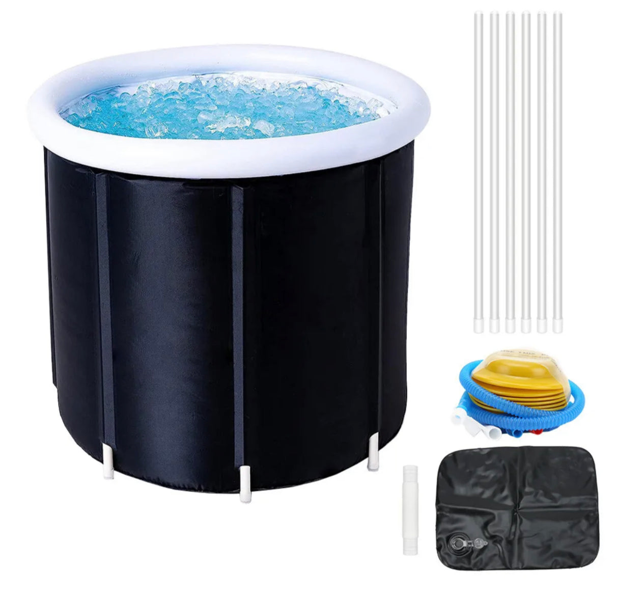 Portable Ice Bath Tub Athletes Cold Hot Water Therapy Folding Bathtub