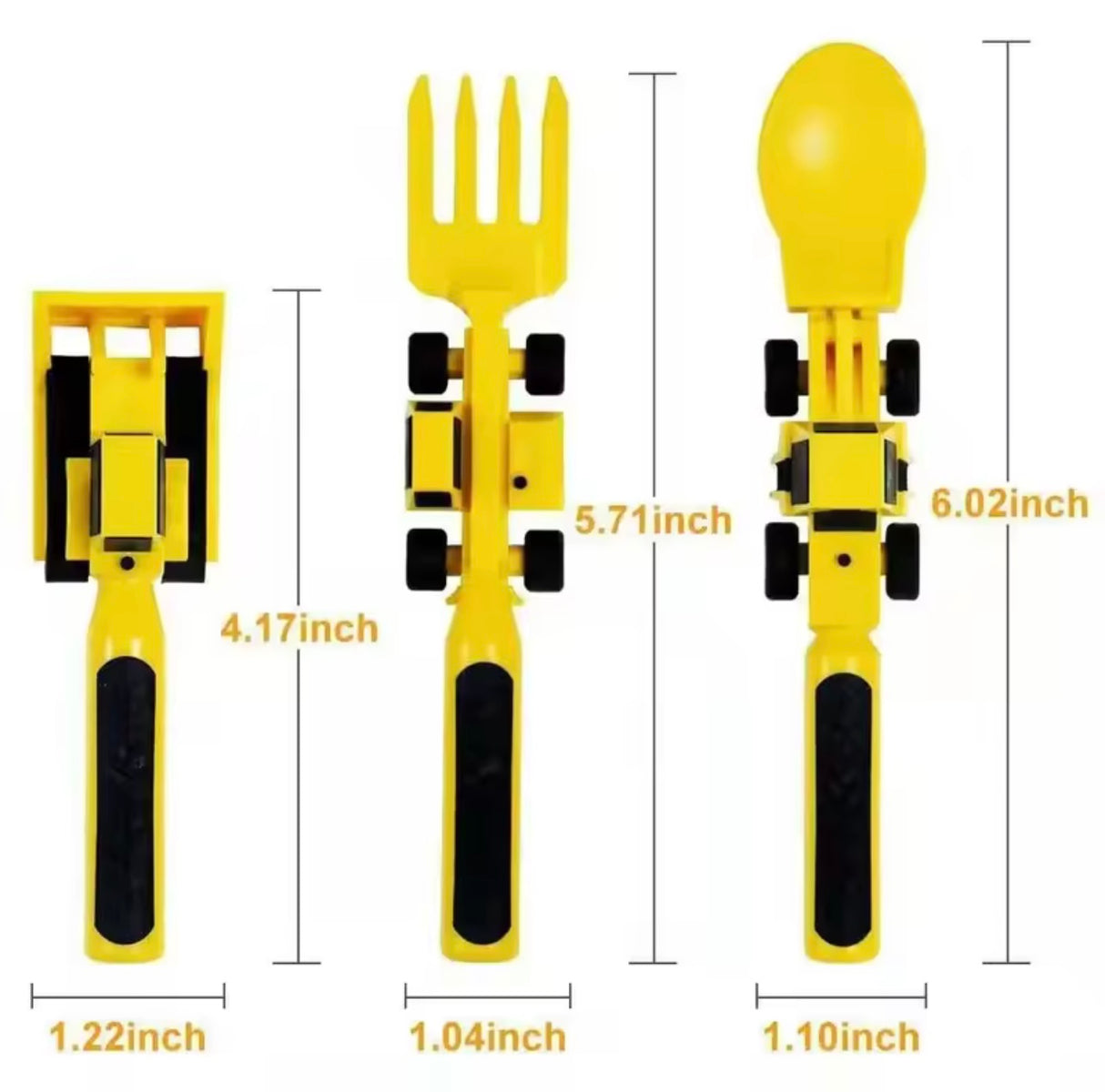 Excavator Fork Spoon Shovel Board Fun Tableware Safe Practical Bulldozer Dinosaur Food Supplement Tableware Set Kitchen Supplies