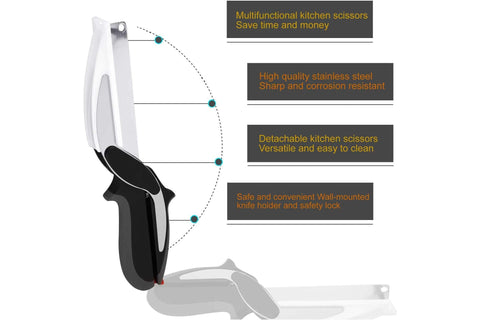 Trendy Clever Crazy Cutter 2-in-1 Knife Cutting Board Scissors Tool Food Chopper