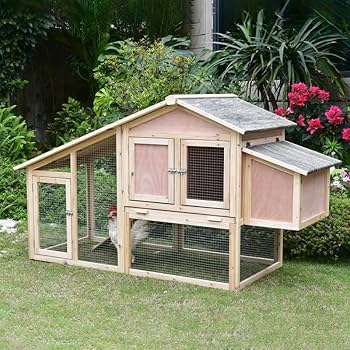 Wooden Chicken Coop 168cm Rabbit Hutch with Run Hatching Box