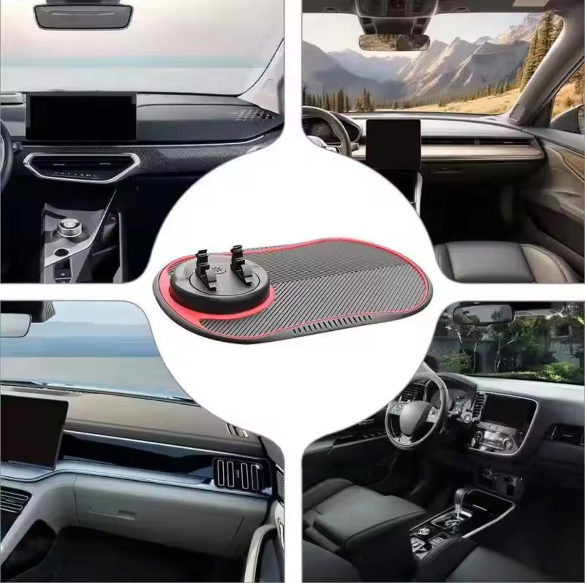 Anti-Slip Car Dashboard Organiser with Rotating Phone Holder