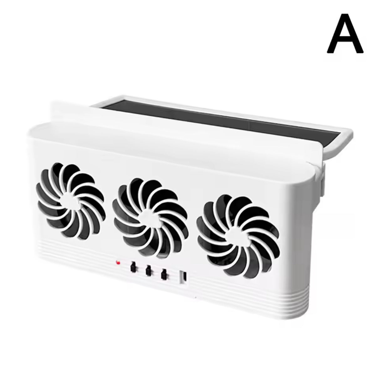 Solar Powered Car Radiator Cooling Fan With 3 Air Outlets Car Window Air Vent Fan USB Powered Auto Ventilation Fan For All Cars