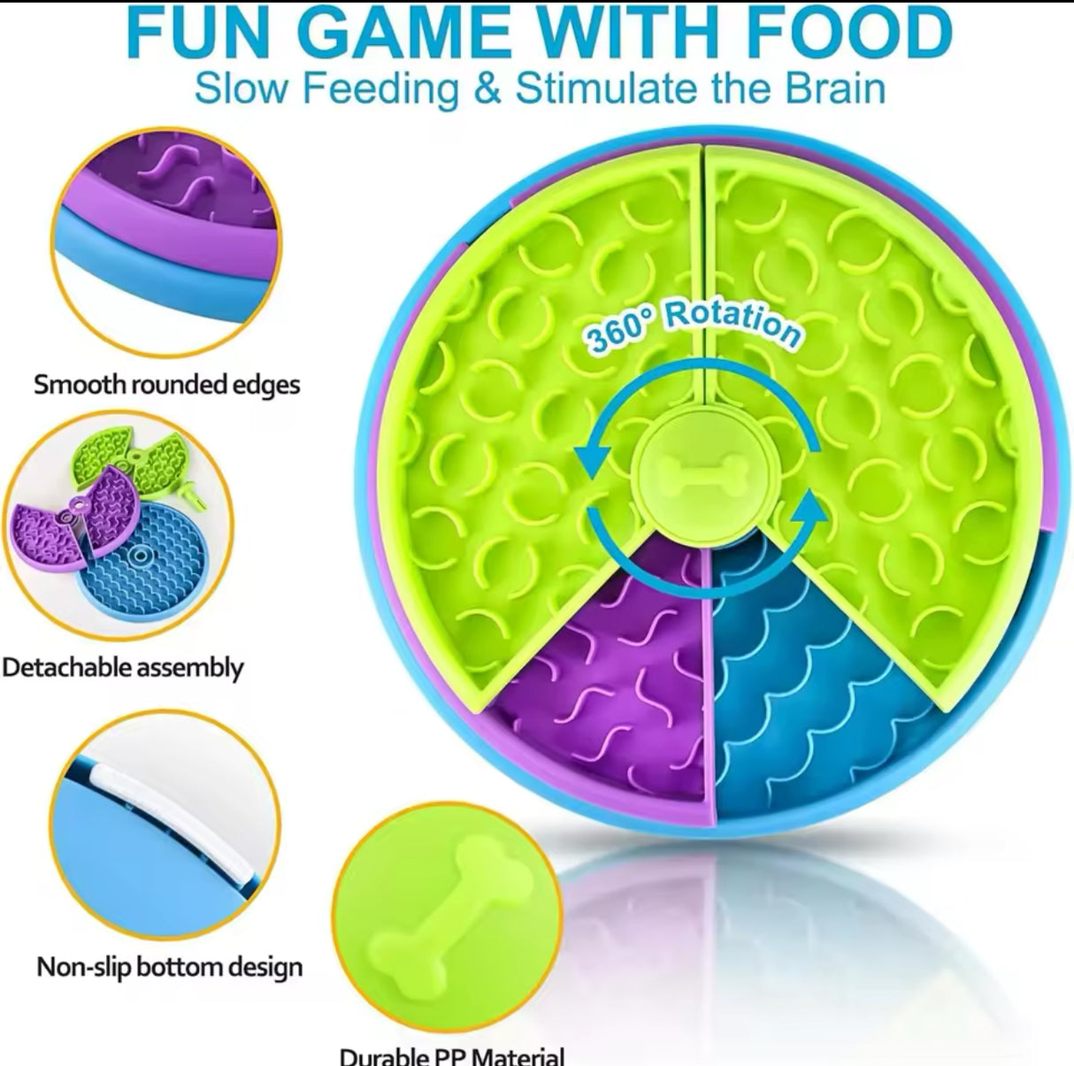 Pet Puzzle Slow Feeder Interactive Dog Puzzle Game Layers Detachable Slow Eating Dog Bowl Anti-anxiety Dog Feeder Bowl