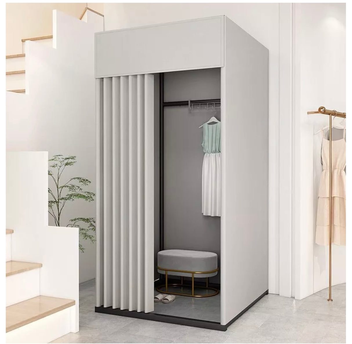 Clothing Store Fitting Room Privacy Protect Portable Dressing Room with Curtain