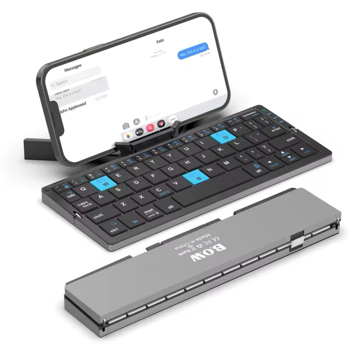 Folding Mini Wireless BT Keyboard With Magnetic Stand Aluminum Alloy Keypad For iPad iPhones Samsung Tablet Rechargeable Keypad