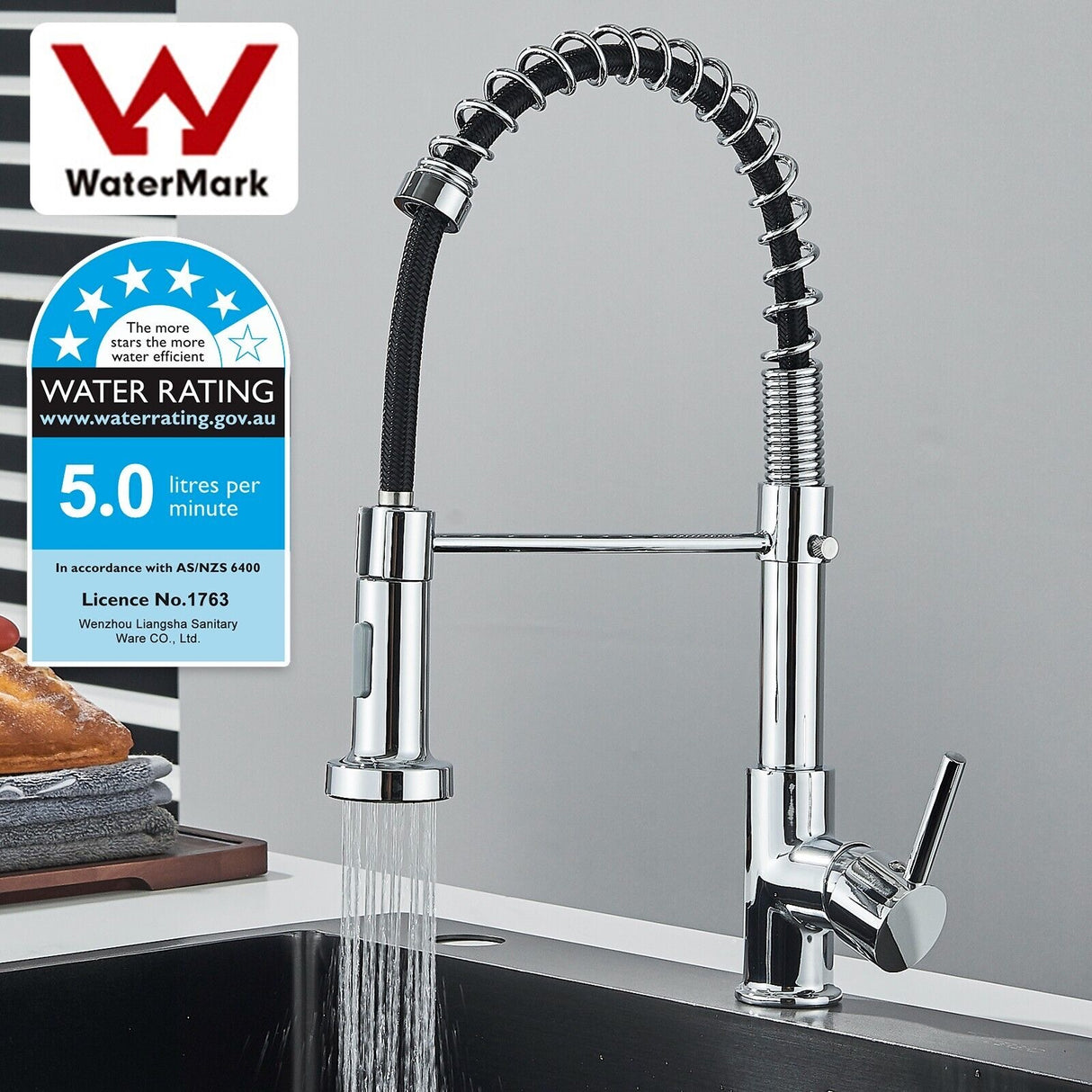 Kitchen Sink Mixer Taps Pull Out Laundry 360° Swivel Faucet Tap Black AU