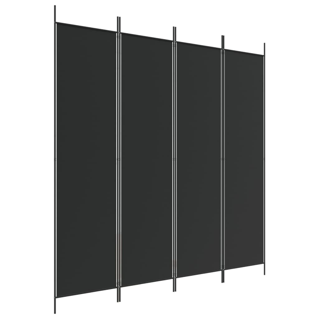 'vidaXL 6-Panel Room Divider in Black - Versatile and Foldable Partition, Made with Durable Fabric and Iron, Ideal for Bedroom and Living Room