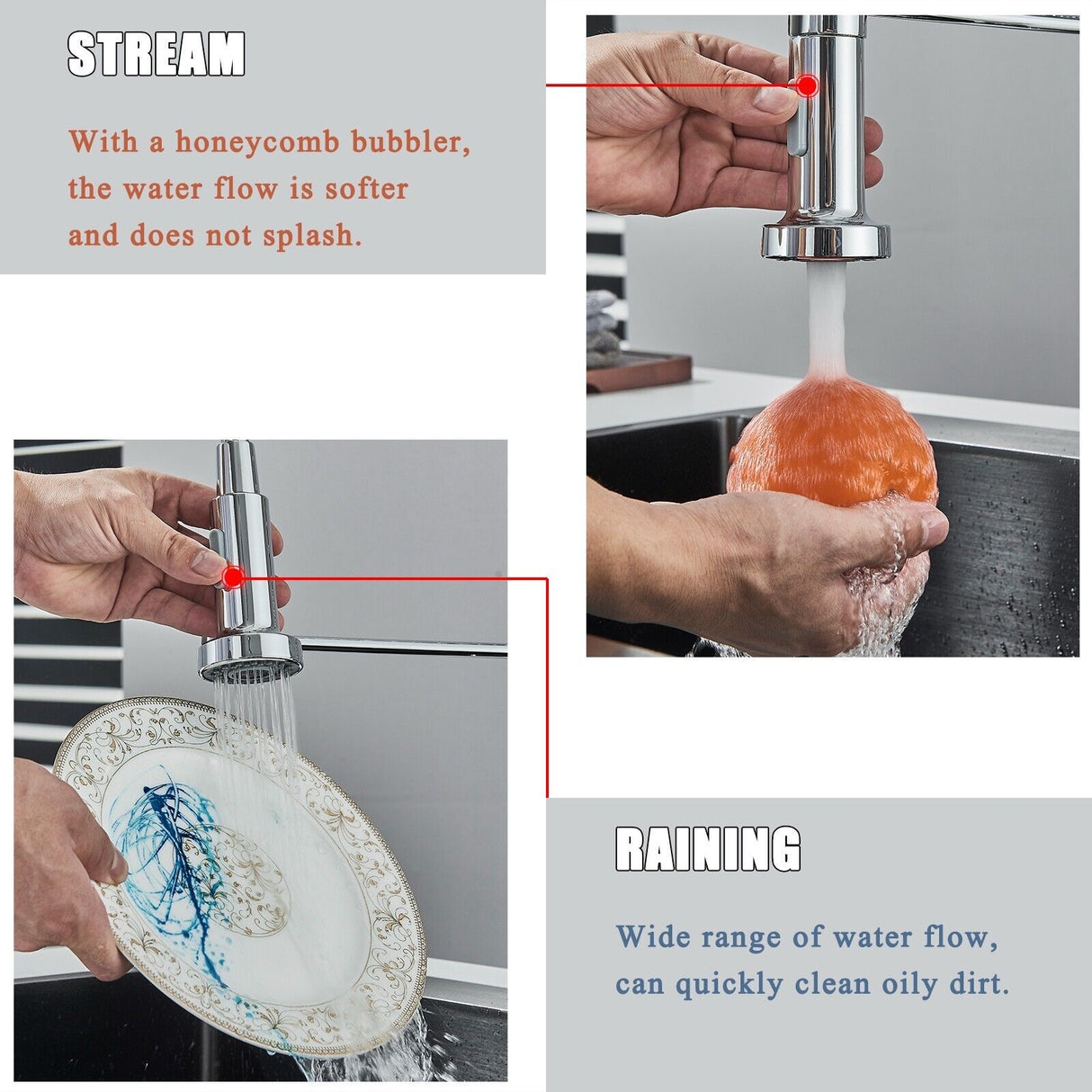 Kitchen Sink Mixer Taps Pull Out Laundry 360° Swivel Faucet Tap Black AU