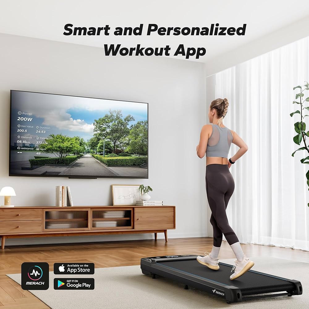 Walking Pad, Under Desk Treadmill for Home & Office, Small Treadmill with Max 3.8MPH 40 dB, 2 in 1 Quiet Portable Mini Treadmill with Remote Control, APP, LED Display