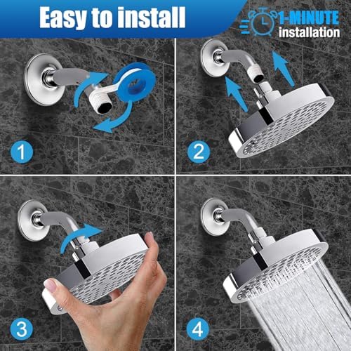 6-Inch High-Pressure Rainfall Shower Head – Chrome