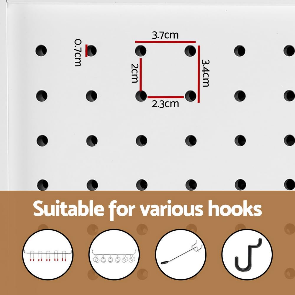 4 panel Room Divider, Folding Privacy Portable Screen Shelf Dividers Partition Wall Screens Home Pet Child Indoor Bedroom Furniture, Separator Water-Resistant Pegboard Stand Hollow White