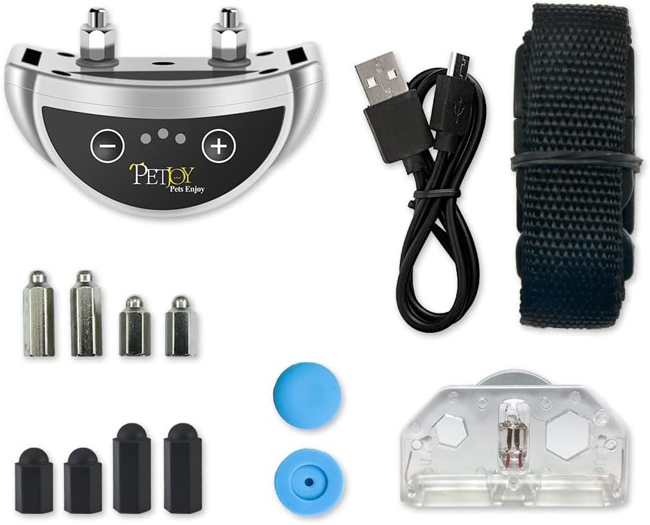 Shock Collar, Waterproof & Rechargeable Bark Collar w/5 Adjustable Sensitivity and 7 Progressive Levels Using Beep & Shock.(Silver)