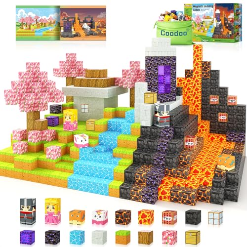 Magnetic Blocks - Build Mine Magnet World Magic Portal Set, Magnetic Tiles Building Blocks Toddler Toys STEM Sensory Outdoor Toys for 3+ Year Old Boys & Girls, Creative Kids Games Kids Toys