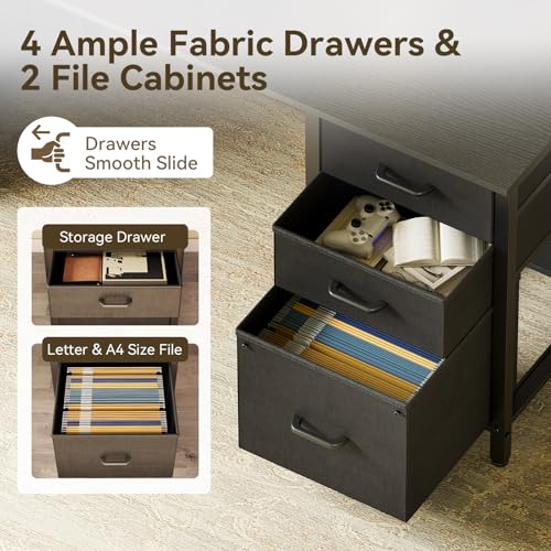 Desk file cabinet drawers