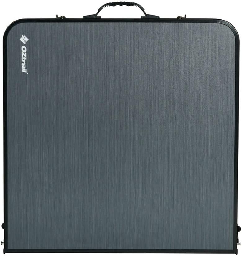 OZtrail Folding Table with Storage, Black/Silver
