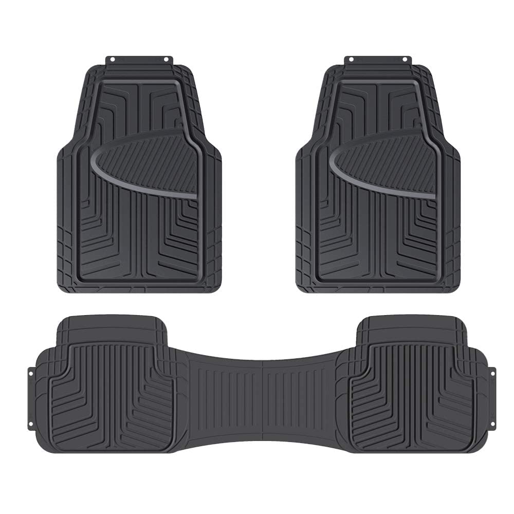 Premium Rubber Floor Mat for Cars, SUVs and Trucks, All Weather Protection, Universal Trim to Fit,Black