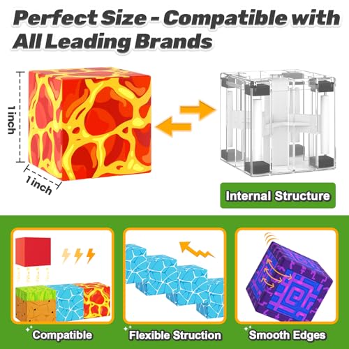 Magnetic Blocks - Build Mine Magnet World Magic Portal Set, Magnetic Tiles Building Blocks Toddler Toys STEM Sensory Outdoor Toys for 3+ Year Old Boys & Girls, Creative Kids Games Kids Toys