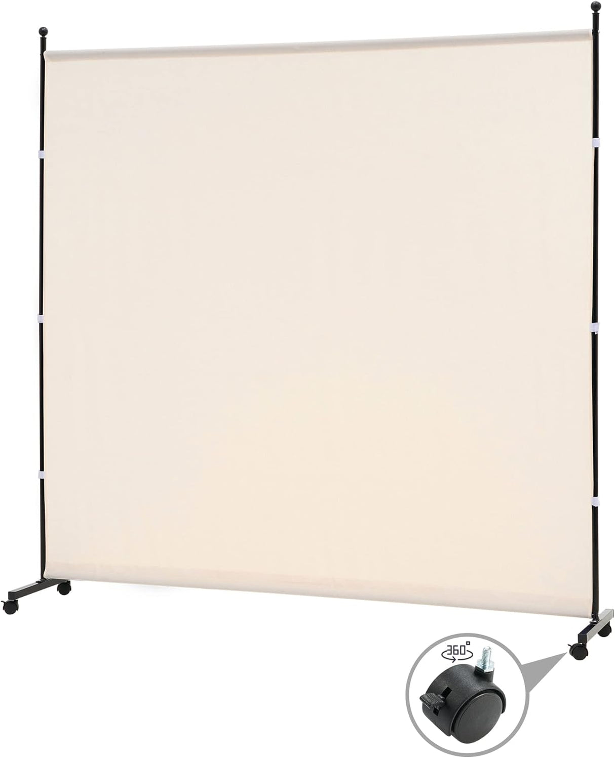 SIMFLAG 6FT Single Panel room divider with Wheels,Rolling Fabric room dividers for Partition privacy screens,Freesting Wall Divider for Home Office,Hospital,(Beige)