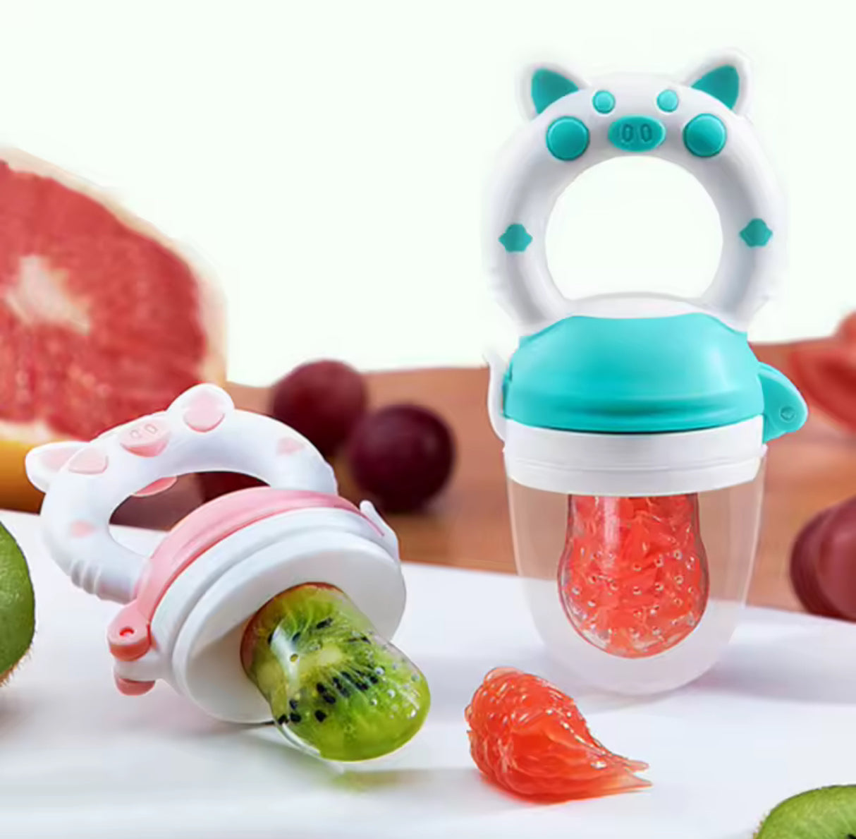 Baby Food Feeding Spoon Juice Extractor Pacifier cup Molars Baby feeding bottle Silicone Gum Fruit Vegetable Bite Eat Auxiliary