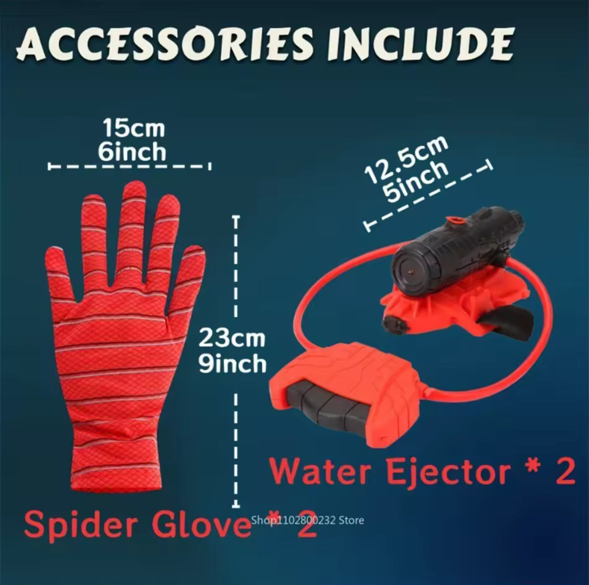Water Gun Spider Launcher Wrist Shooting Water Toy Summer Outdoor Pool Beach Cosplay Props Water Fight Game Kids Gift Children