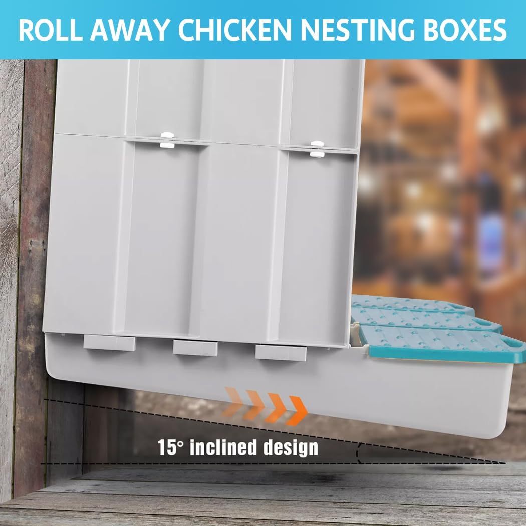 3 Hole Chicken Nesting Box Roll Away Chook Hen Laying Boxes Modular Nest House