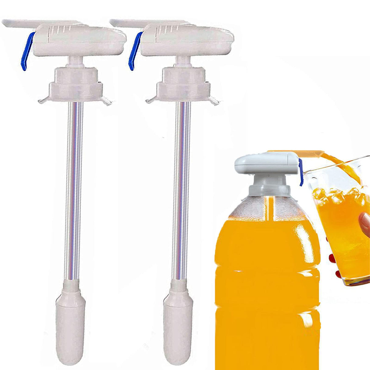 2 Pack Drink Dispenser, Milk Dispenser, Electric Tap, Automatic Drink Dispenser, One-Handed Operation, Can Prevent Milk and Beer From Overflowing, Suitable for Outdoor and Home Kitchens