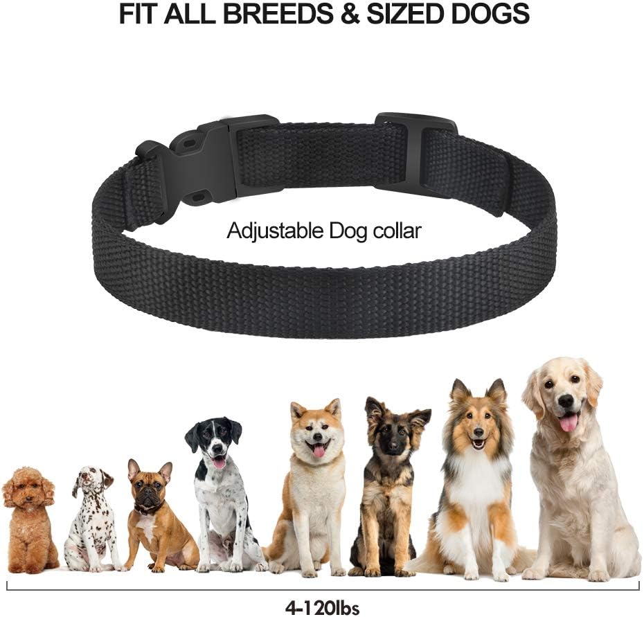 Shock Collar, Waterproof & Rechargeable Bark Collar w/5 Adjustable Sensitivity and 7 Progressive Levels Using Beep & Shock.(Silver)