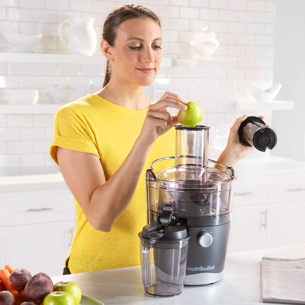 NutriBullet Juicer, Dark Grey, Juicer, High Speed Centrifugal Juicer with 800w Motor, Two Speeds, 1.5L Pulp Basin, 800ml Juice Container (NBJ07100)