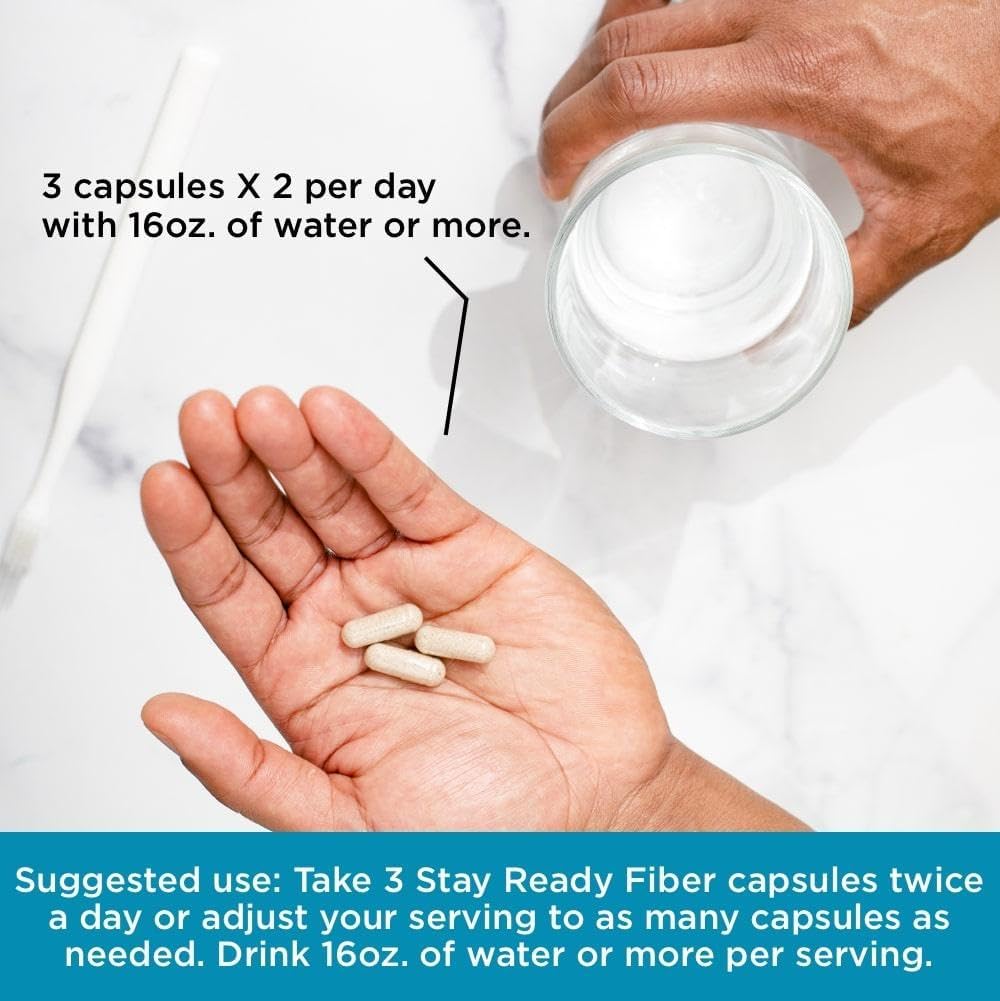 Pure for Men Original Cleanliness Stay Ready Fiber Supplement, 120 Vegan Capsules, Helps Promote Digestive Regularity. Psyllium Husk, Chia Seeds, Oat Fibre, Proprietary Formula