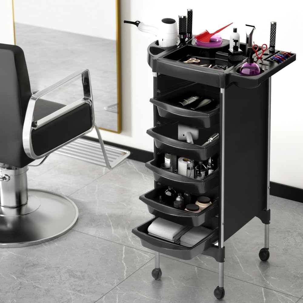 Embellir Salon Trolley Cart Spa Beauty Rolling Tray Hairdressing Storage 6 Tiers