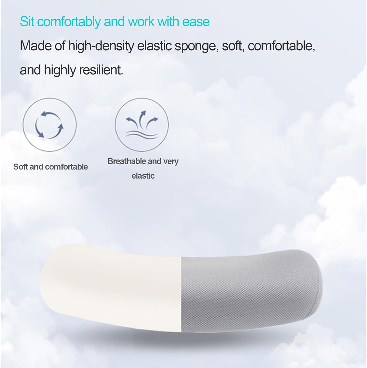 WULAR Ergonomic Office Chair, Breathable Mesh Desk Chair with Adjustable Lumbar Support and Headrest, High Back Computer Chair with Flip-up Armrests, Thick Cushion for Home, Office (Grey)