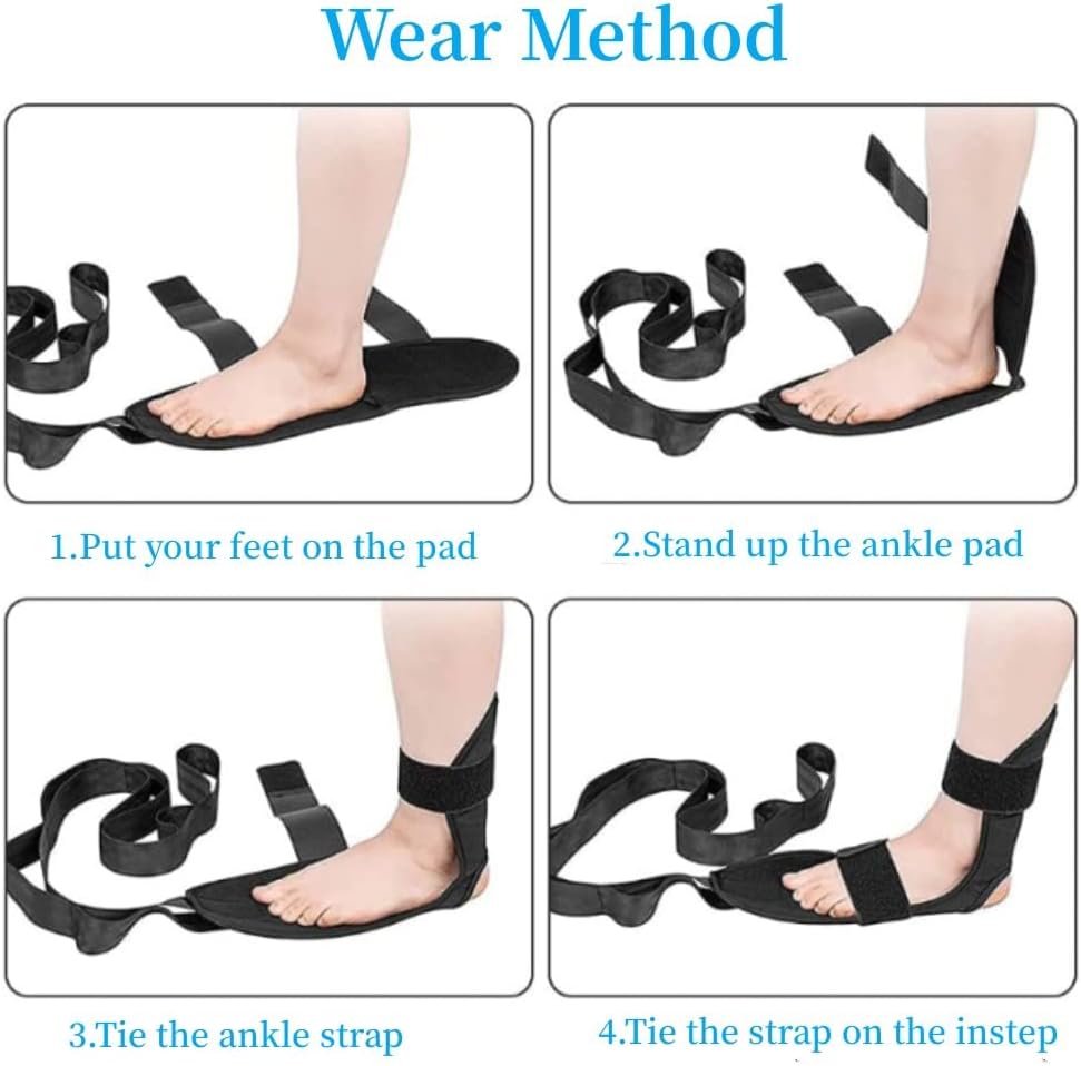 DACUAN Yoga Stretching Strap, Exercise and Leg Lift Straps, Leg and Calf Stretcher Strap with Adjustable loops, Fascia Stretcher For Physical Therapy, Plantar Fasciitis Relief, Pilates, Dance & Gymnastics