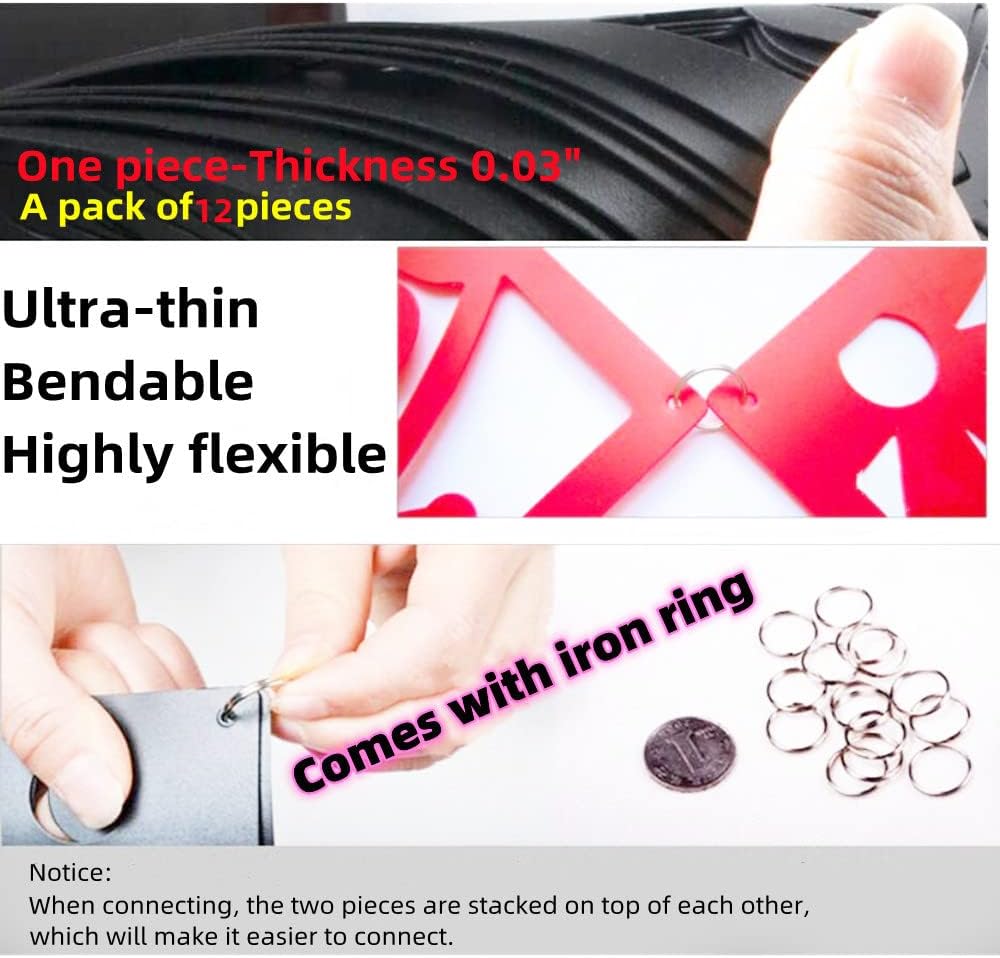 Yizunnu Hanging Room Divider Made of PVC Panels Screen,Room Divider for Decorating Living Room, Dining Room, Sitting Room, Office, Restaurant Decoration(White, 12 pcs)