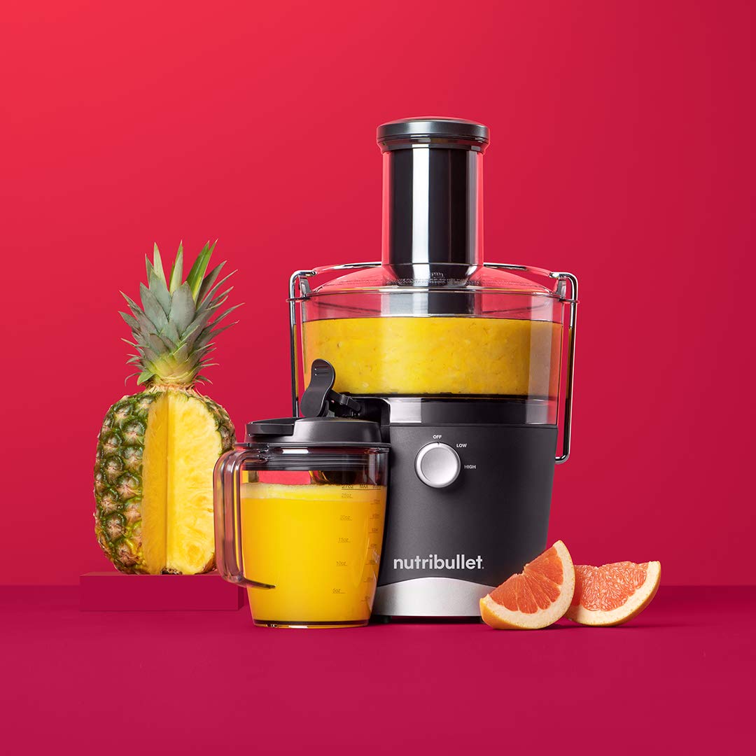 NutriBullet Juicer, Dark Grey, Juicer, High Speed Centrifugal Juicer with 800w Motor, Two Speeds, 1.5L Pulp Basin, 800ml Juice Container (NBJ07100)