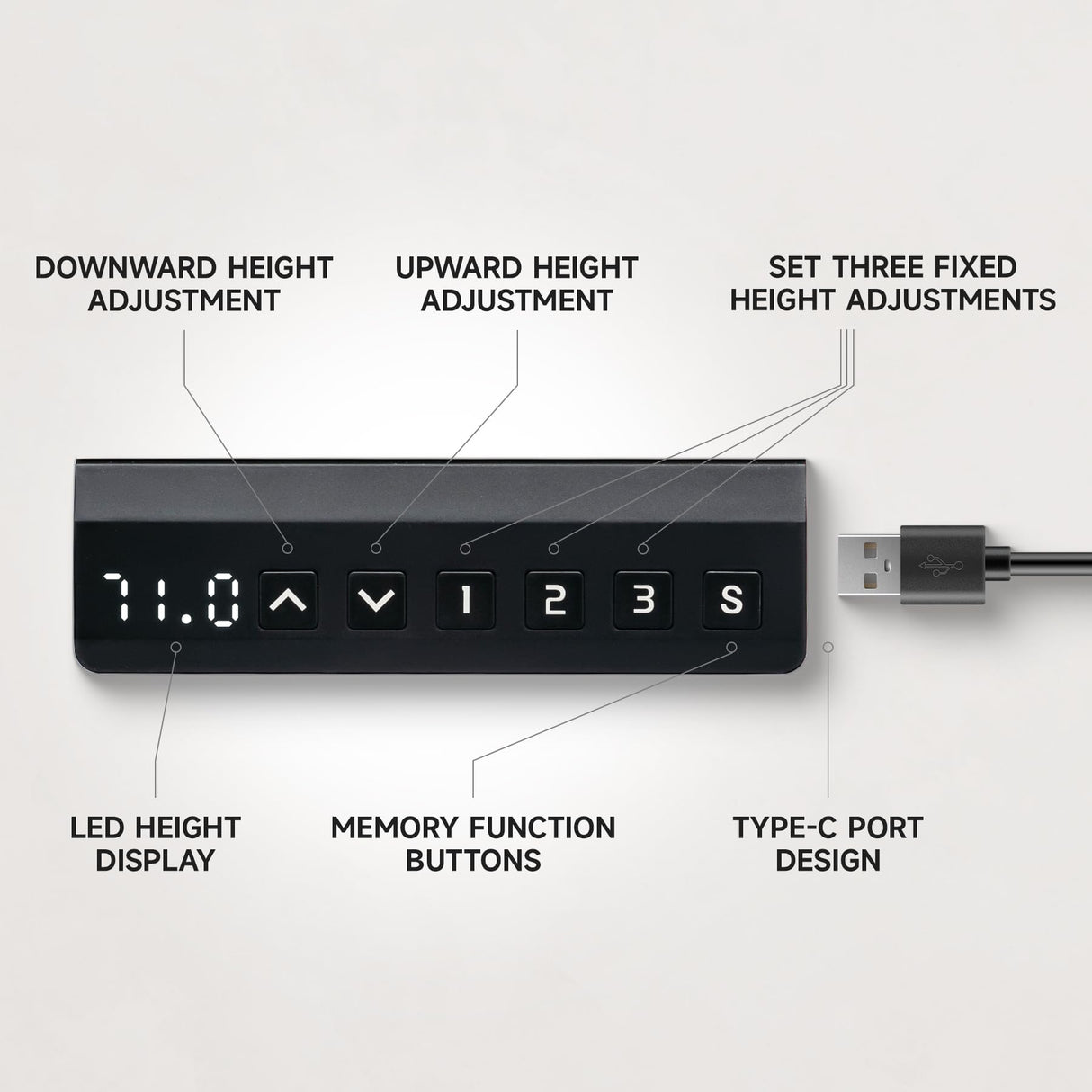 Electric Height Adjustable Standing Desk Whole-Piece Desktop Sit Stand Up Computer Desk Workstation with Memory Controller for Home, Office, Gaming 120×60cm (White Frame + Black Top)