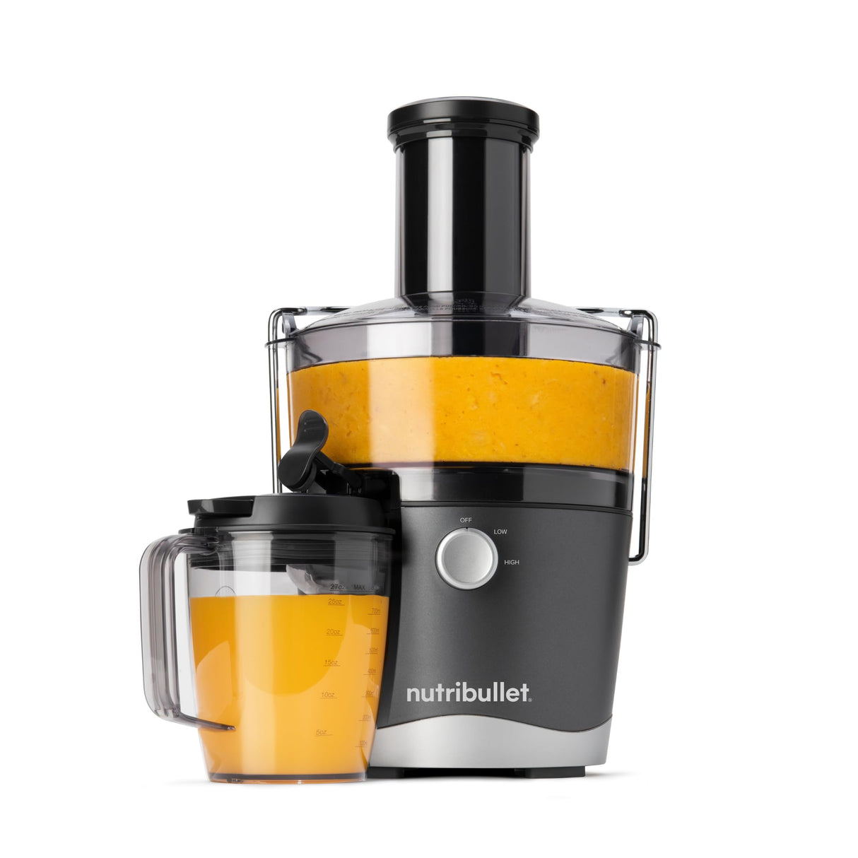NutriBullet Juicer, Dark Grey, Juicer, High Speed Centrifugal Juicer with 800w Motor, Two Speeds, 1.5L Pulp Basin, 800ml Juice Container (NBJ07100)