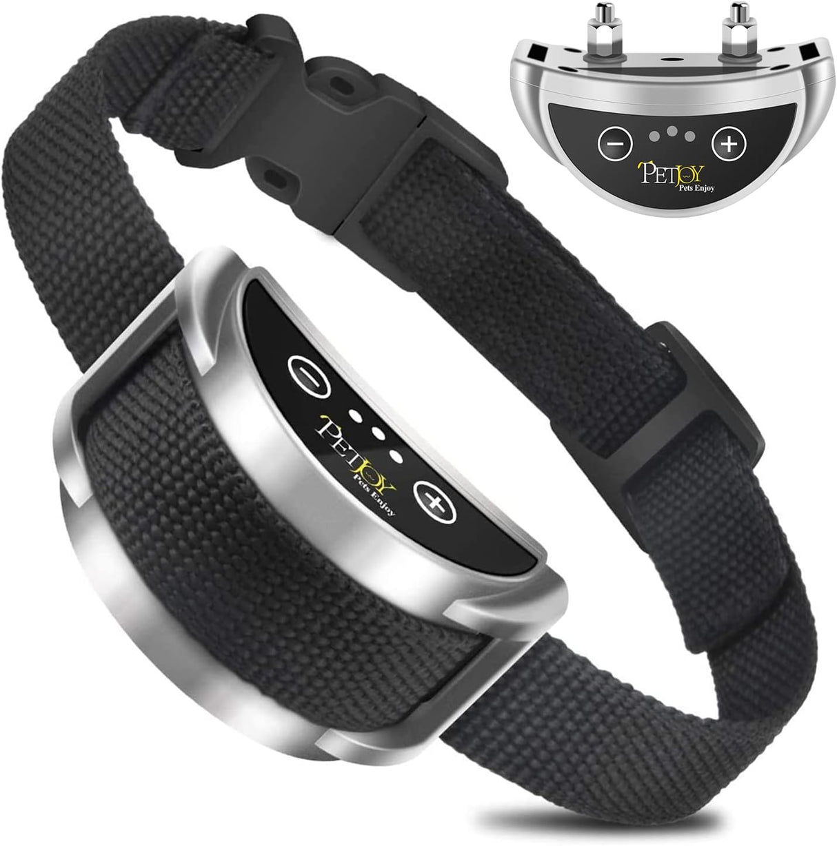 Shock Collar, Waterproof & Rechargeable Bark Collar w/5 Adjustable Sensitivity and 7 Progressive Levels Using Beep & Shock.(Silver)