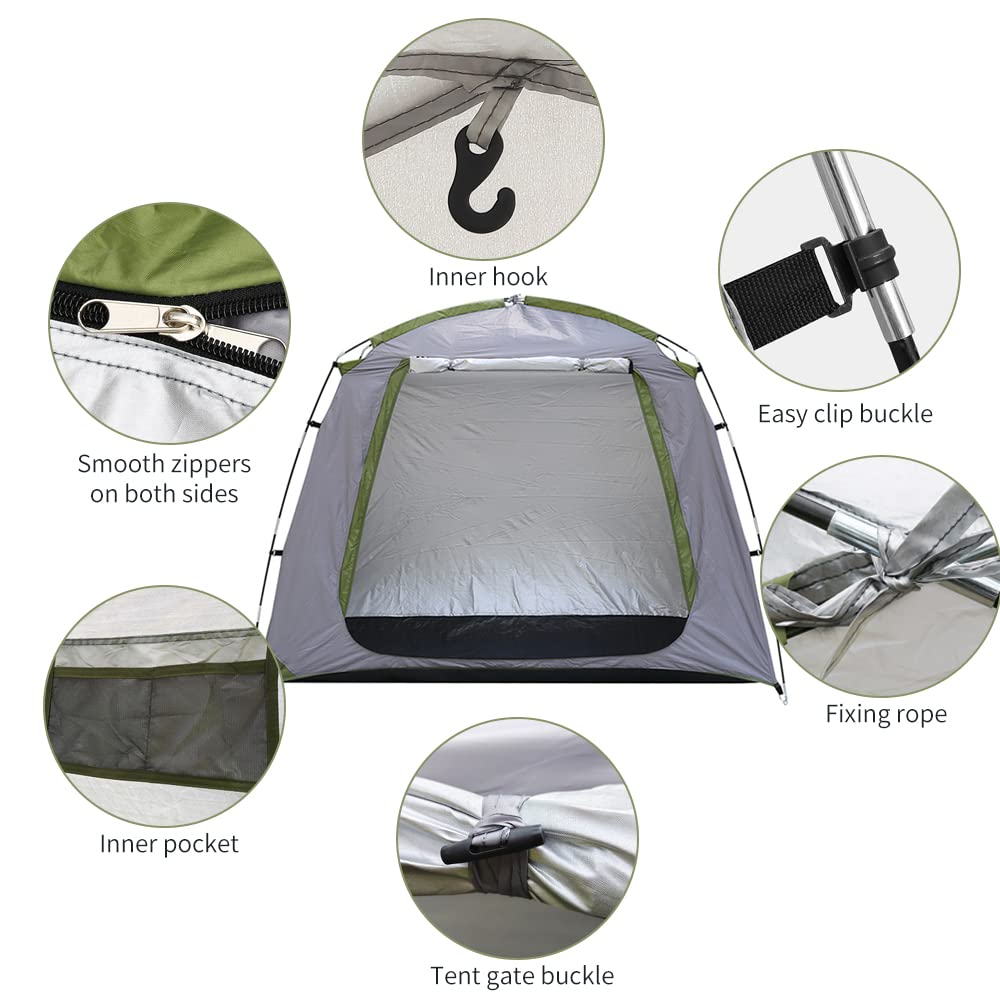 Waterproof Outdoor Bicycle Storage Shed Bike Tent Silver Coated Polyester Bike Shelter Space Saving Bicycle Garden Tool Storage Cover