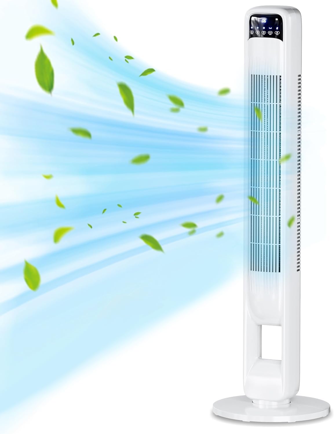 Billord Pedestal Tower Fan for Bedroom - Bladeless Oscillating Fans with 3 Fan Speed & 3 Wind Modes Portable Fans, Standing Fan 12H Timer, Tower Fan 70 Degree, Oscillating for Home