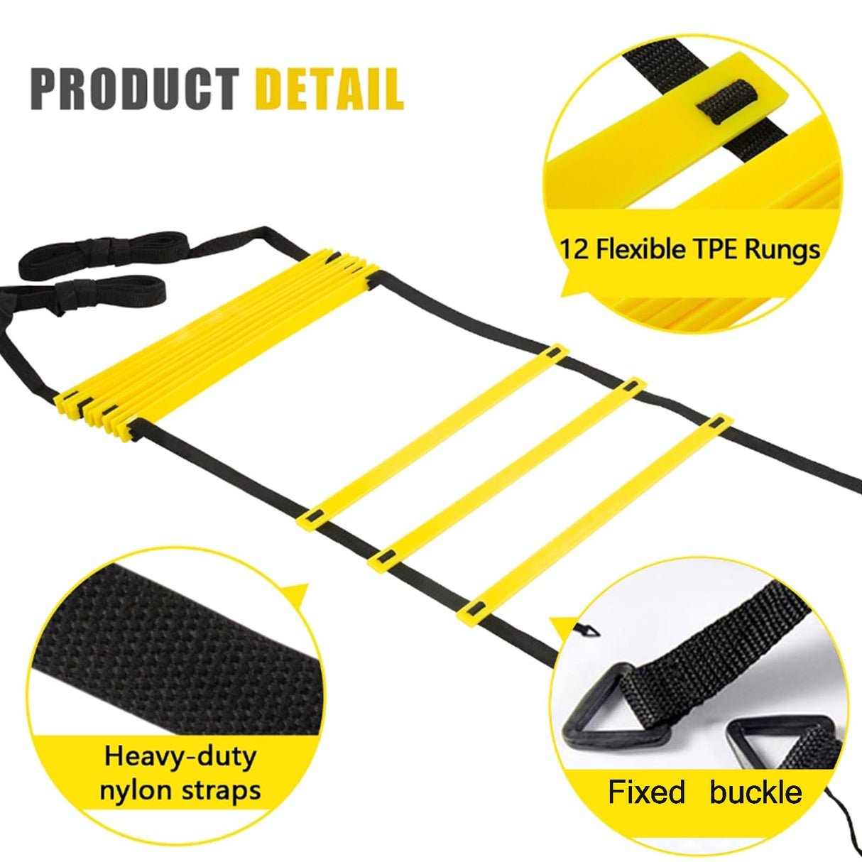 Agility Ladder - Agility Speed and Balance Training Ladder for Soccer Basketball Boxing Softball Footwork Sports Agility Training with Scale and Carry Bag