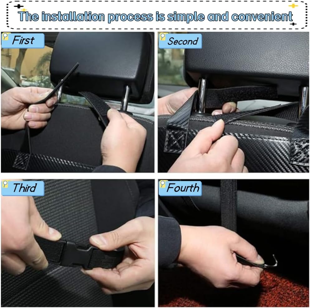 Car Backseat Organizer Car Organizer Leather Car Seat Organizer, Multi-Function Storage Folding Table Waterproof and Stain-Resistant Large Capacity(Black)