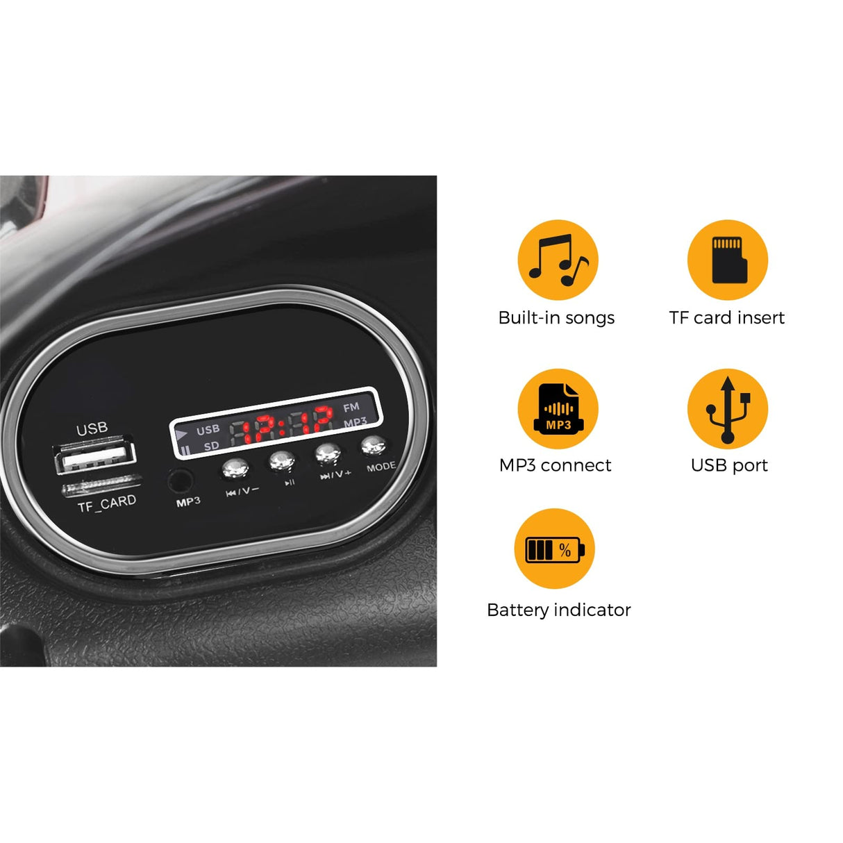 Kids Ride on Car 12V Ride on Car with Remote Control, MP3 Player, Horn, Music and Headlight Taillights Suitable for 3-6 Years Pink