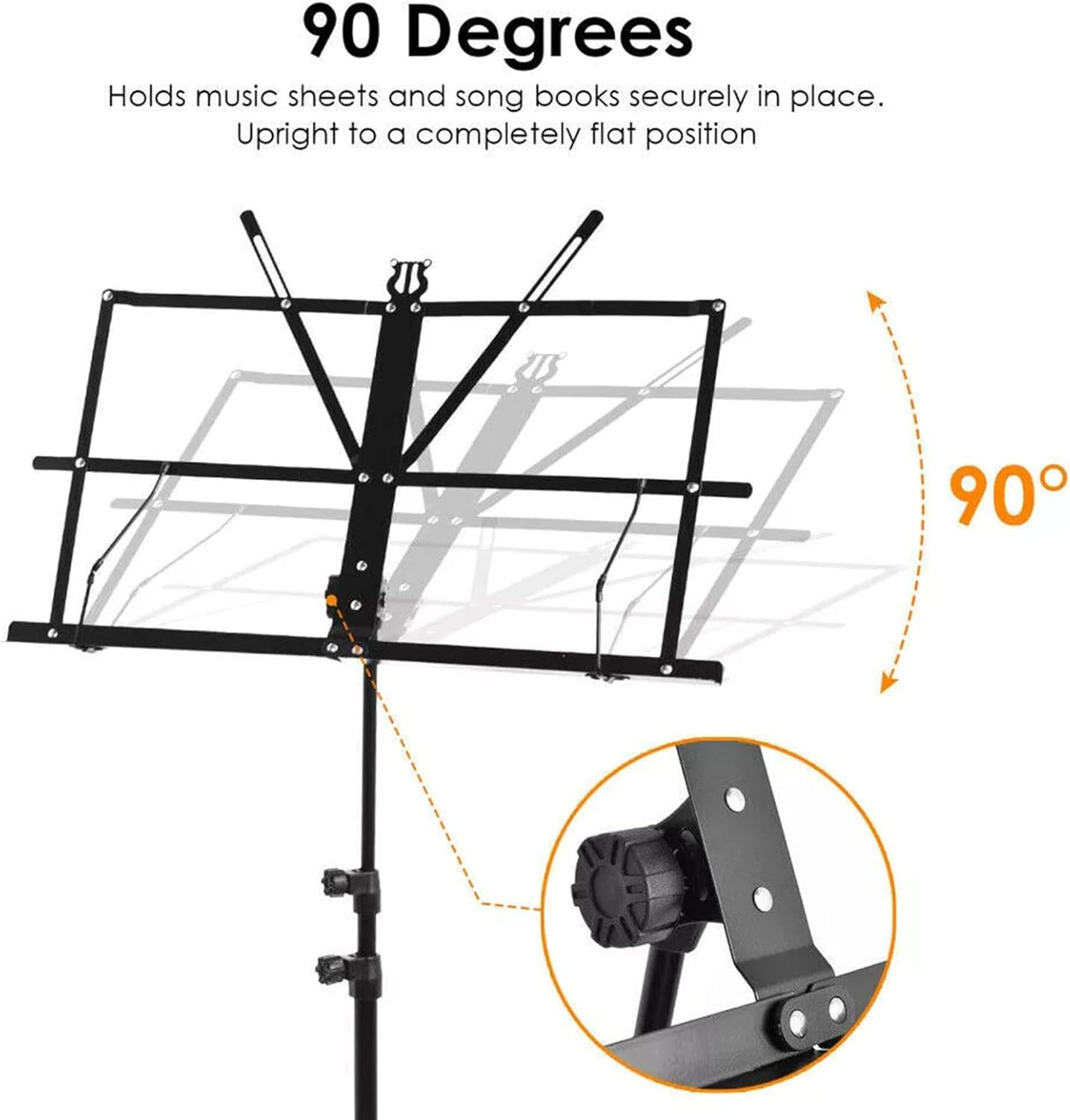 Provecta Music Stand,Folding Adjustable Music Holder,Portable Music Sheet Stand Holder with Carrying Bag