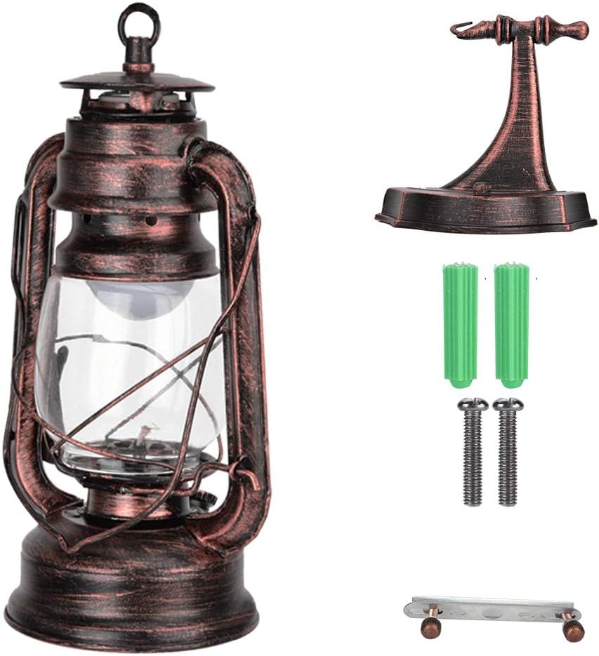 Night Light, 111-240V Retro Style Sconce Light Antique Iron Wall Lamp Fixture for Cafe Bar Hallway (Red Bronze)